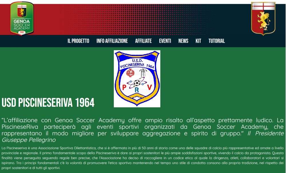 AFFILIAZIONE GENOA SOCCER ACADEMY